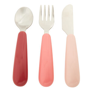 Set de 3 couverts Yummix en métal rose 