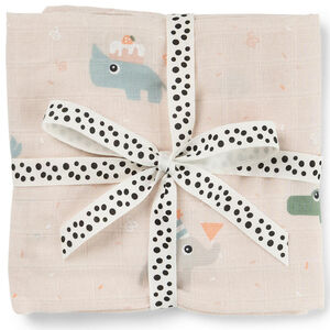 Inbakerdoek in mousseline 120x120cm Celebration Roze 