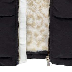 Doudoune longue imperméable avec capuche doublée sherpa pour fille 