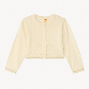 Gilet en tricot ajouré papillons pour bébé fille 