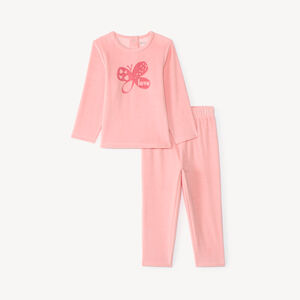 Pyjama-ensemble van 2 delen voor meisjes van velours met fantasieprint 
