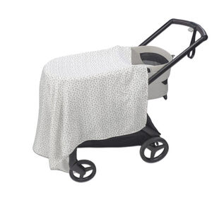 Set katoenen en mousseline lakens voor wieg en draagmand Little Bloom Flowers Gris 2stks  