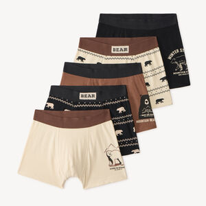 Set van 5 jongensboxers met berenmotief 