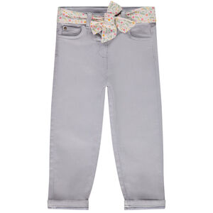 Jean droit en denim avec ceinture foulard pour bébé fille 