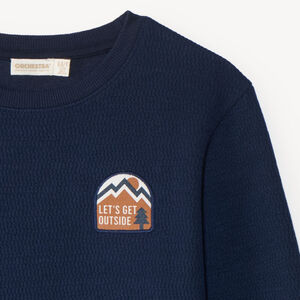 T-shirt met lange mouwen voor jongens met een fantasietextuur 