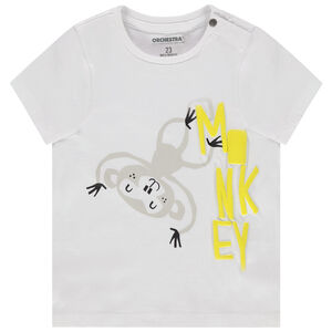 T-shirt manches courtes en coton à print reliéfé 