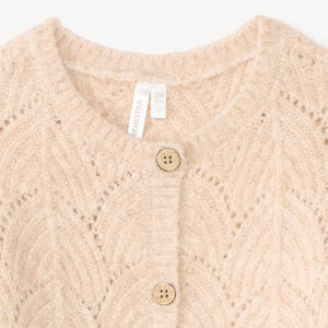 Gebreide meisjes vest met fantasiedetails 