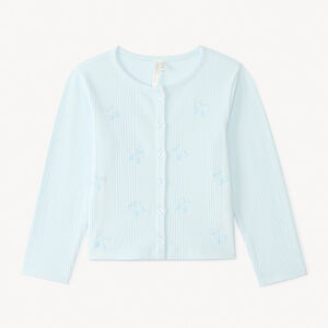 Verkorte mouwvest met kersenborduurwerk voor babymeisjes 