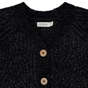 Gilet en tricot chenille avec lurex doré pour fille 