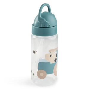 Fles met rietje Tiny Farm Blauw 350ML 