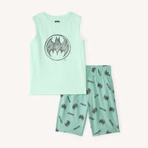 Set van korte pyjama van 2 stukken met een Batman Warner tanktop en korte broek voor jongens 