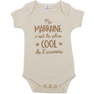 Body manches courtes 'Ma marraine est cool' - Sable - 3m 