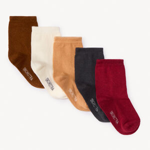 Lot de 5 paires de chaussettes normales unis pour bébé garçon 