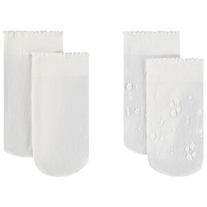 Lot de 2 paires de chaussettes fines écrues pour fille 