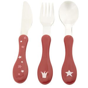 Set de 3 couverts en métal 2ème âge Yummix rose 