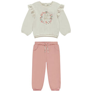 Joggingensemble met geborduurd sweatshirt voor baby meisje 