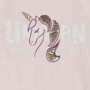 T-shirt met korte mouwen met magische pailletten voor meisjes 