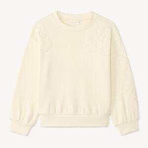 Fleece sweat met geborduurde bloemen voor meisjes 