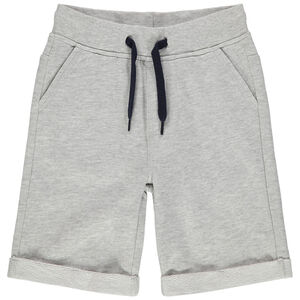 Bermuda in effen molleton met elastische taille voor jongens 