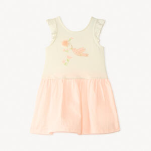 Korte mouwen 2-in-1 gestreepte jurk voor meisjes baby 