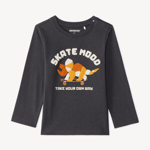 T-shirt manches longues bébé garçon broderie bouclette fantaisie 