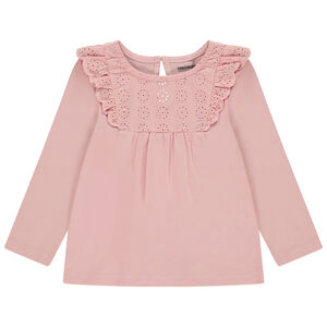 Lange mouwen T-shirt met Engels borduursel voor meisjes 