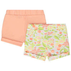 Set van 2 shorts in jersey voor baby meisje 