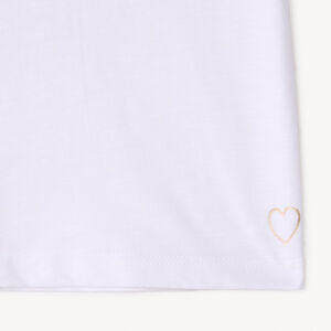 Lot de 3 t-shirts manches courtes print cœur fille 