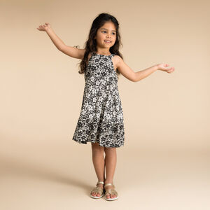 Robe sans manches imprimé Hibiscus pour fille 