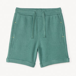 Bermuda unis en maille nid d'abeille pour bébé garçon 