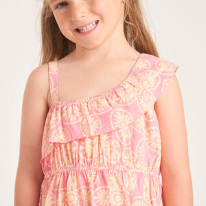 Asymmetrische jurk met fantasietekening voor meisjes 