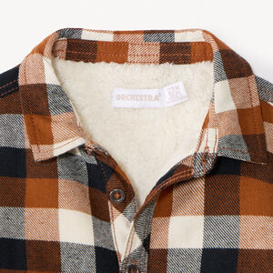 Overhemd in flanellen ruit voor babyjongens met sherpa-voering 