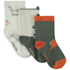 Set van 3 paren sokken met dinosaurussen voor baby jongens 