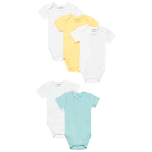 Lot de 5 bodies manches courtes unis pour bébé garçon 