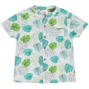 Korte mouwen shirts met bladeren print voor baby jongen 