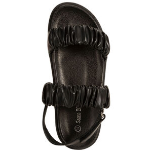 Sandales en simili cuir à grosses brides effet plissé pour fille 