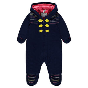 Skipakje van imitatie-suèdeleder met binnenvoering van sherpastof en geborduurde krullen 