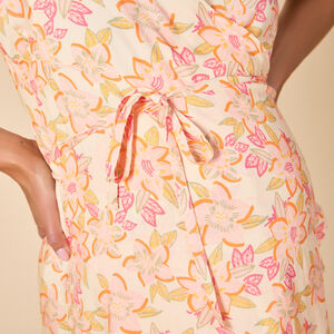 Robe portefeuille d'allaitement imprimé floral pour femme 