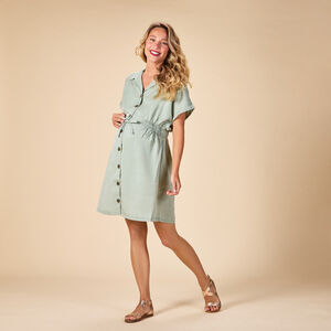 Robe courte unie à manches courtes pour femme  