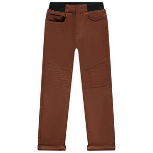 Pantalon à taille élastiquée et surpiqûres pour garçon 