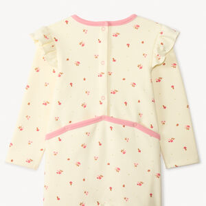 Pyjama met bloemenprint voor babymeisje met verschillende sluitingen volgens leeftijd 