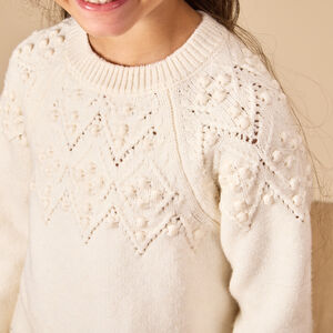 Robe manches longues en tricot avec lurex pour fille 