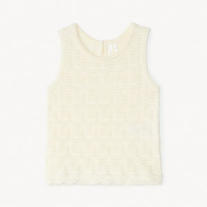 Débardeur uni en maille ajourée pour bébé fille 