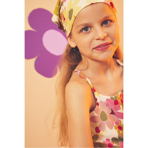Bandana imprimé fleurs rétros fille 
