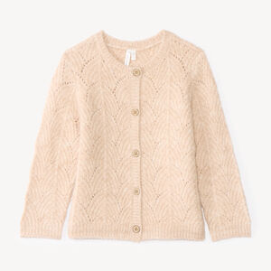 Gebreide meisjes vest met fantasiedetails 