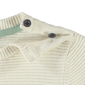 Trui met fantasie in gestreept breiwerk voor baby jongen 