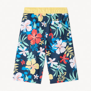 Short de bain long imprimé fleuri pour garçon  