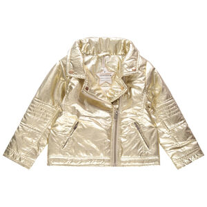 Metallic perfecto met gouden klinknagels en ritszakken 