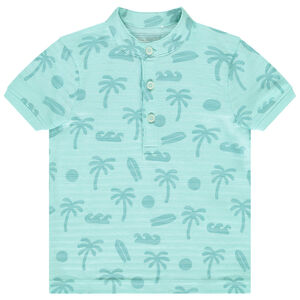 Polo manches courtes col mao imprimé fantaisie pour bébé garçon 