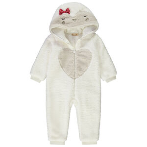 Ludieke pyjama topper in sherpa pinguïn voor baby meisjes 